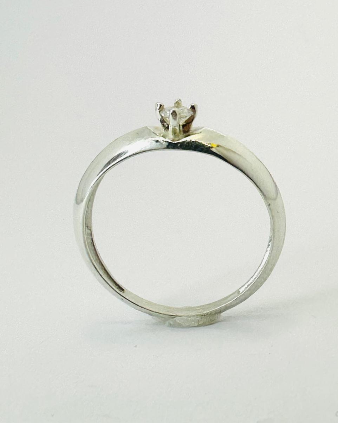 Anel Solitário Duas Faces Cravejado Prata 925 - PJ132