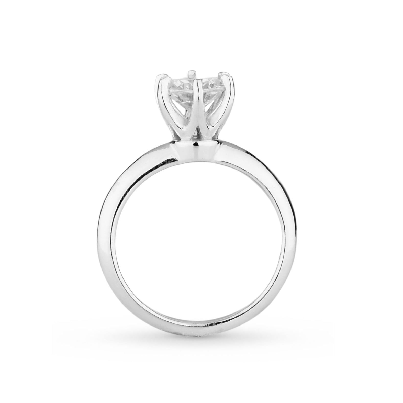 Anel Solitário Crystal em Prata 925 Com Zircônia