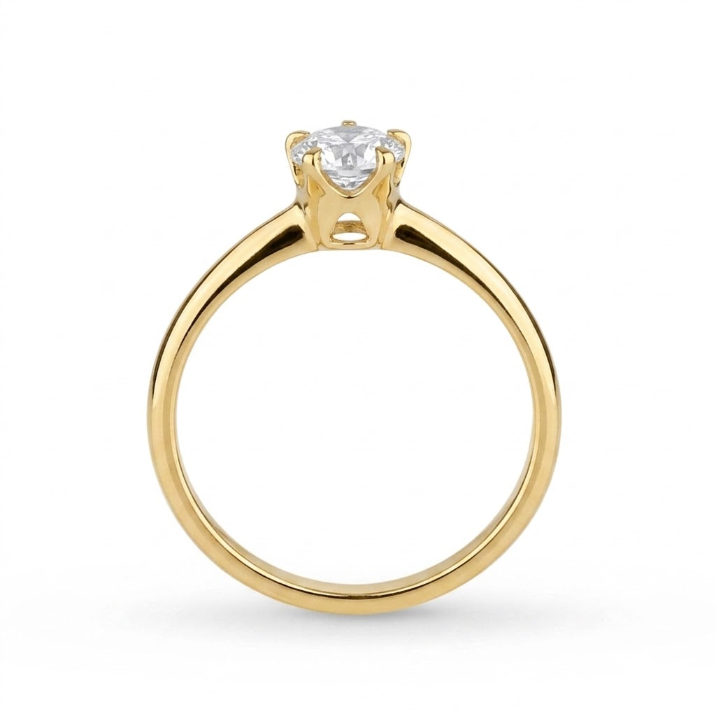 Anel Solitário Crystal Classic Com Zircônia