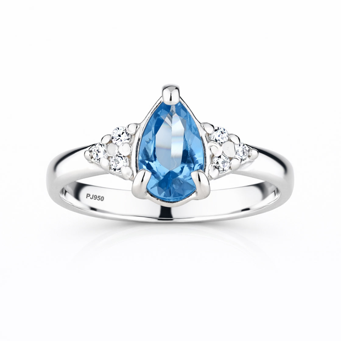 Anel Íris Blue em Prata 925 Com Zircônia