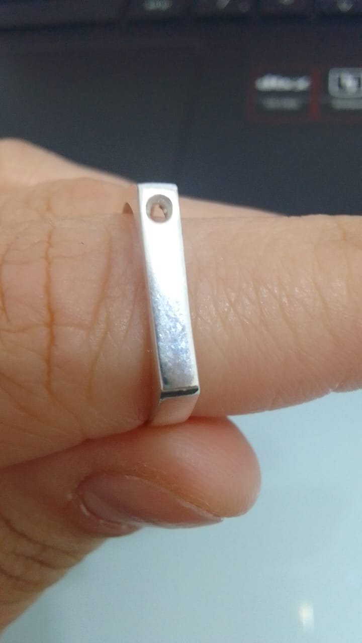 Anel Chapinha PJ102 Cravejado em Prata 925 com Zircônia