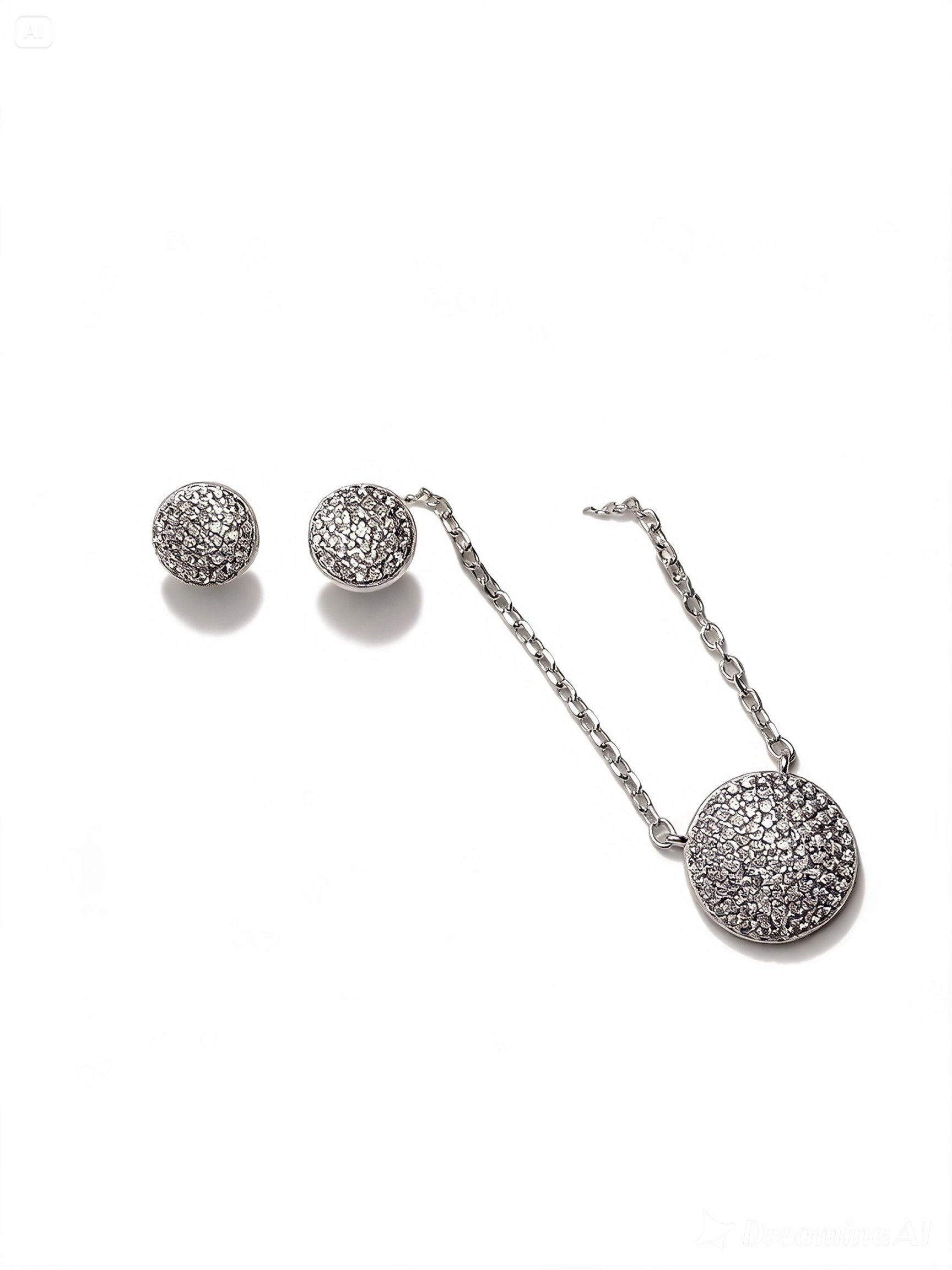 Conjunto Esfera Cravejado em Prata 925