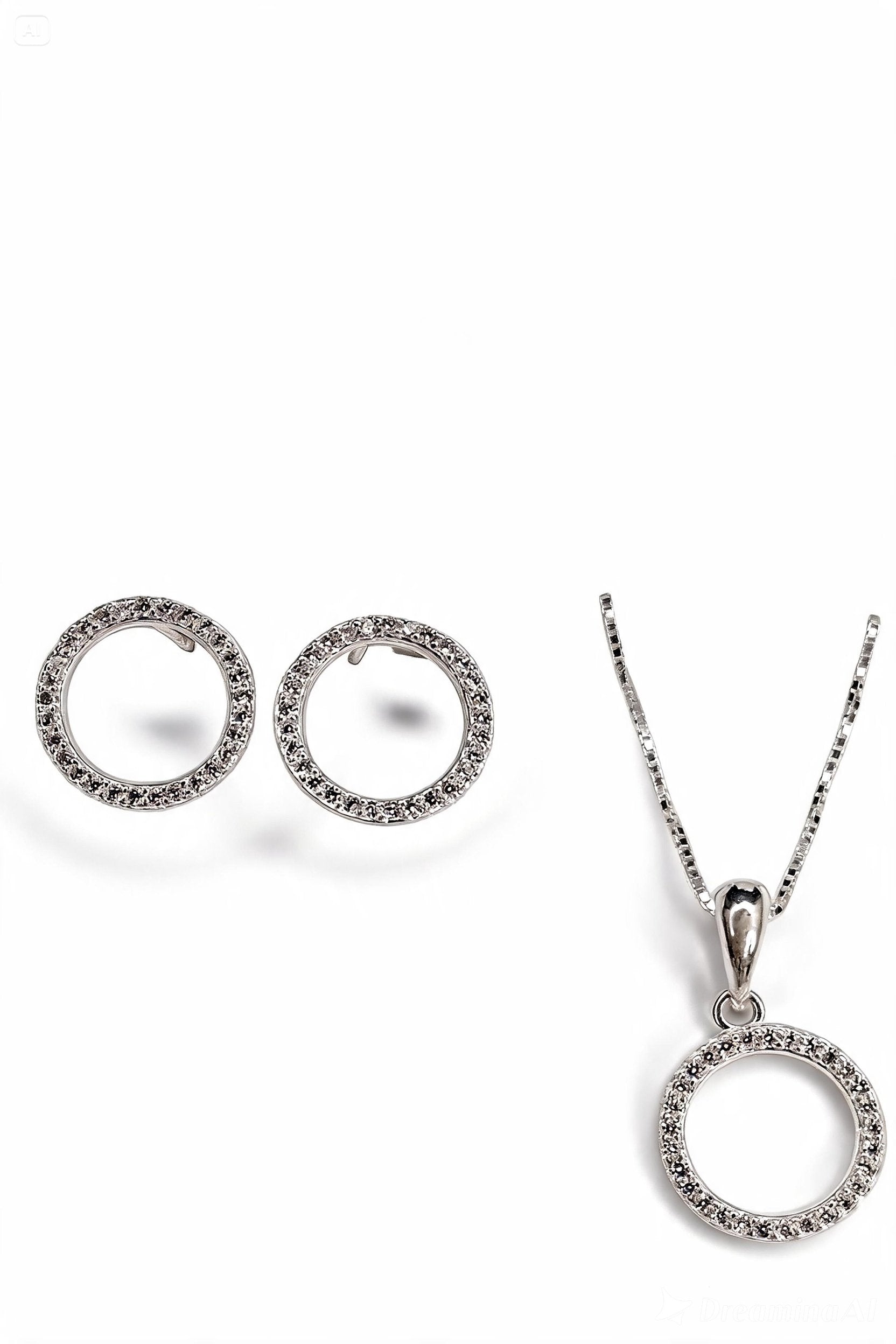 Conjunto Aro Cravejado em Prata 925