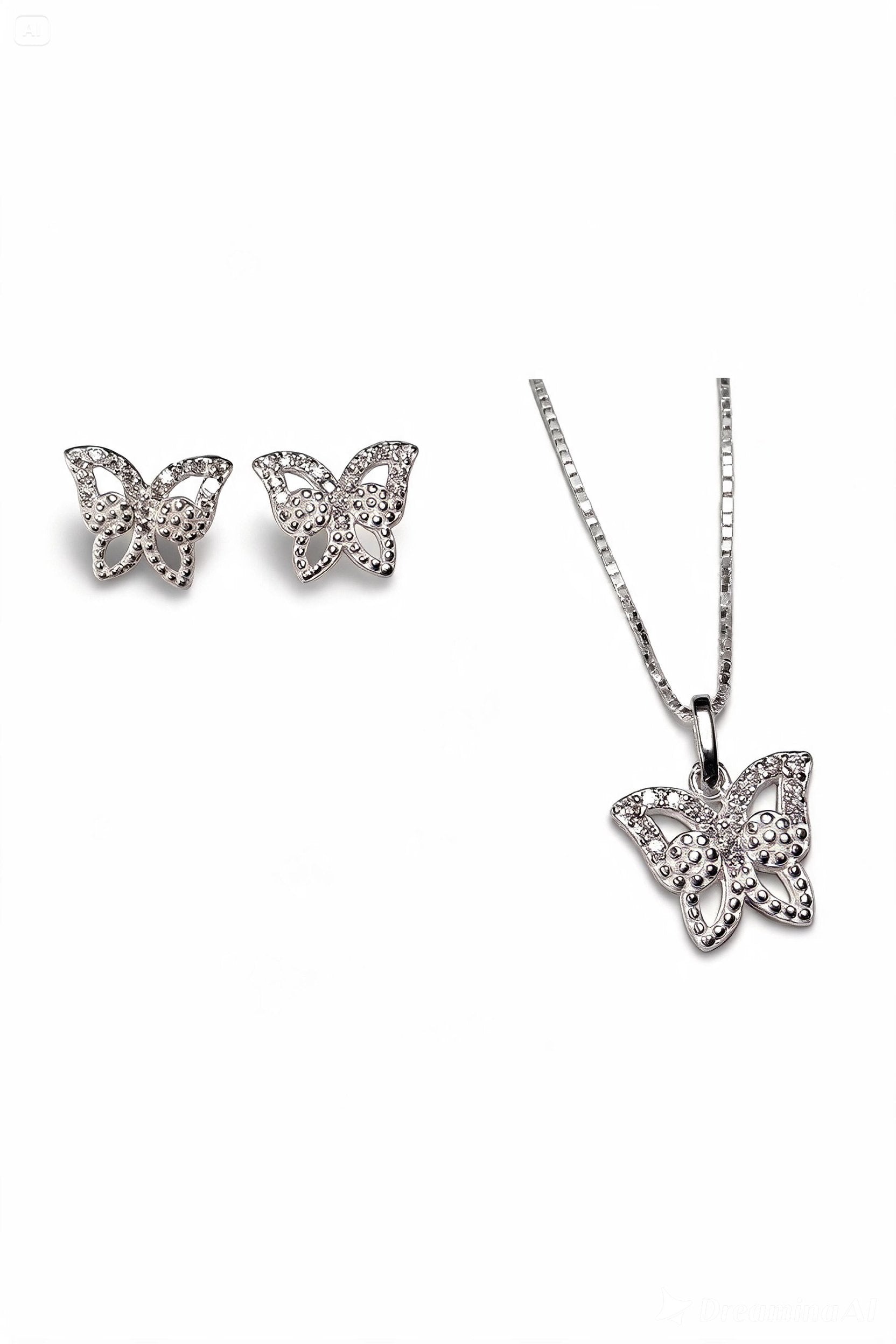 Conjunto Borboleta em Prata 925
