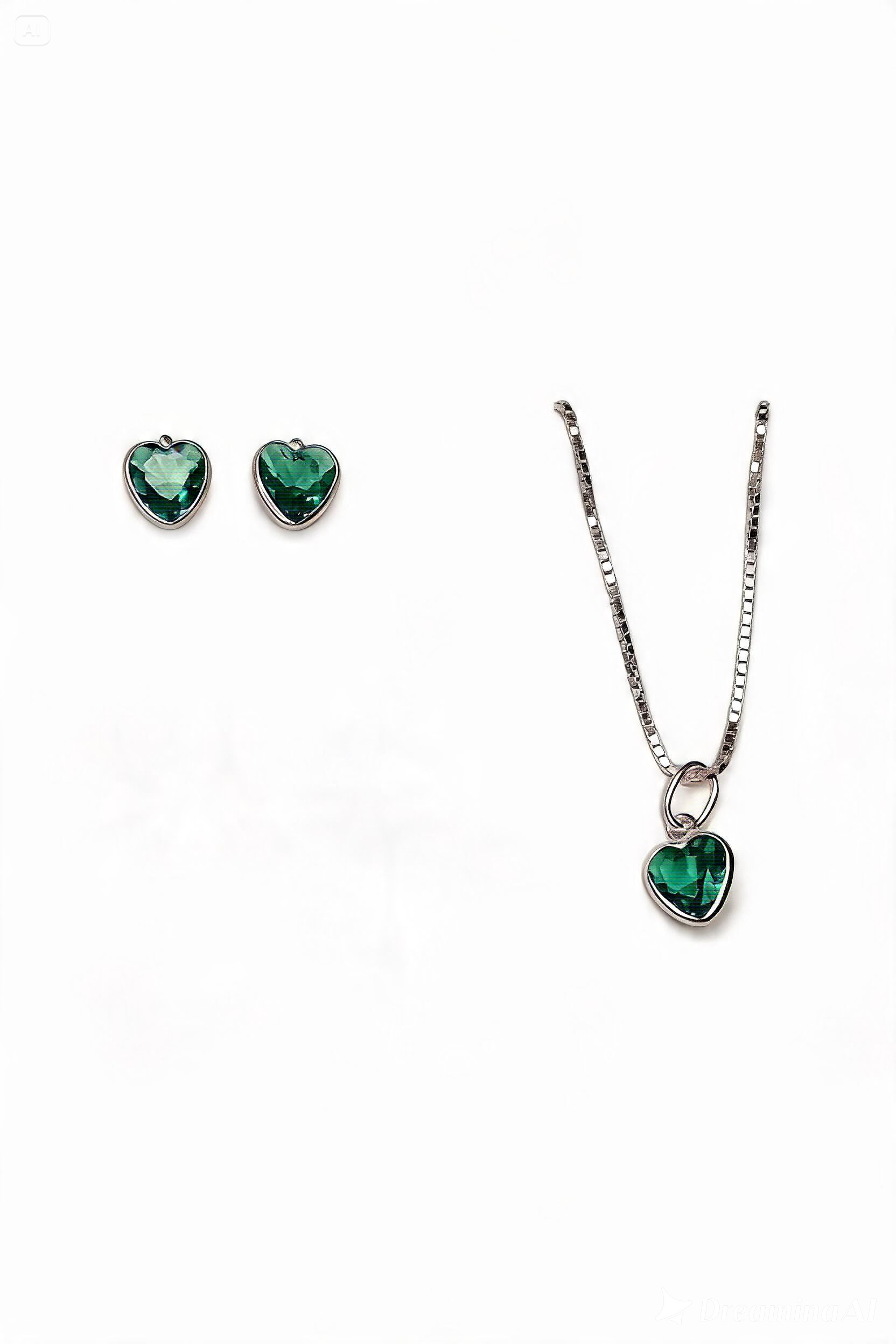Conjunto Coração Thifany em Prata 925