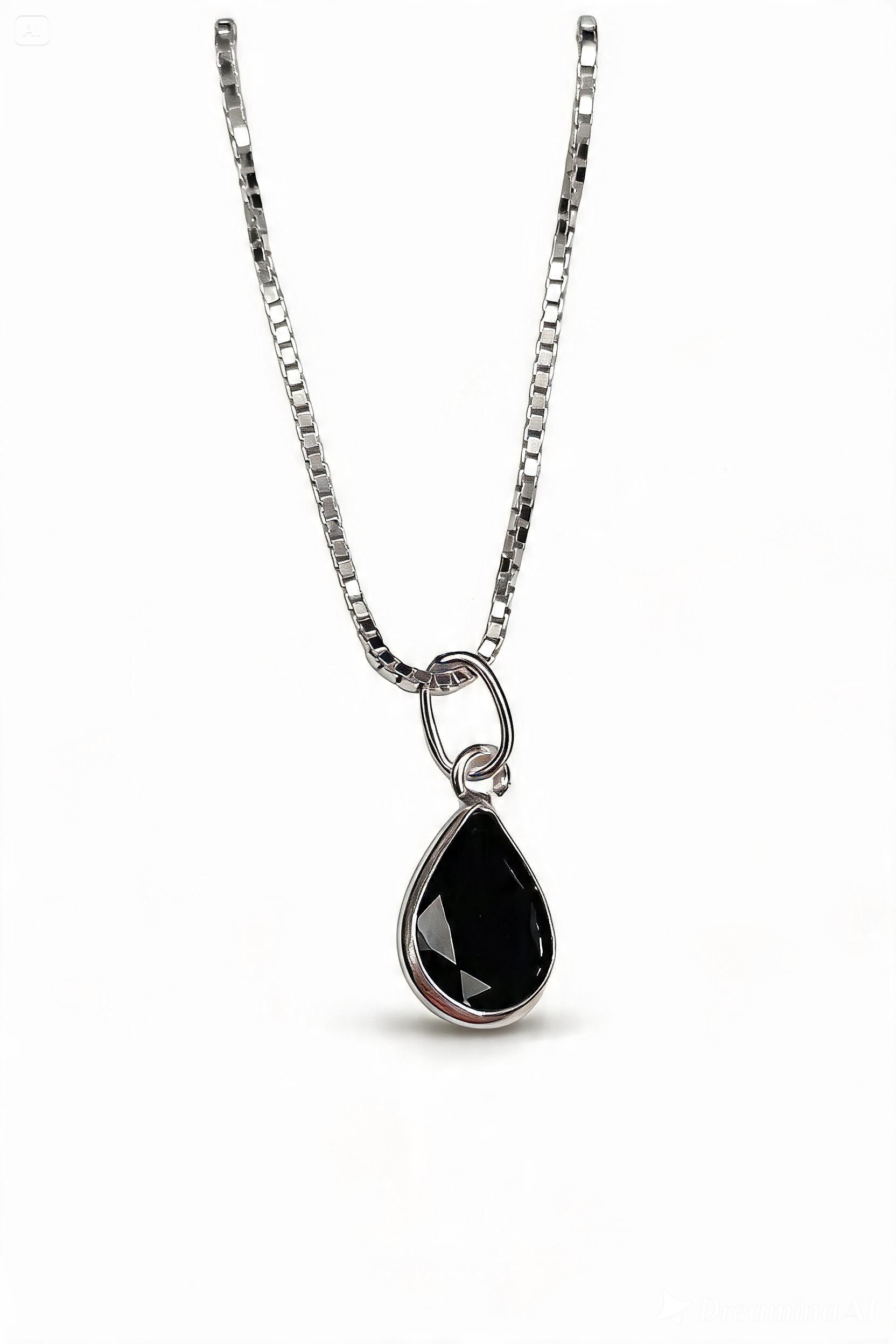 Conjunto Gota Negra em Prata 925