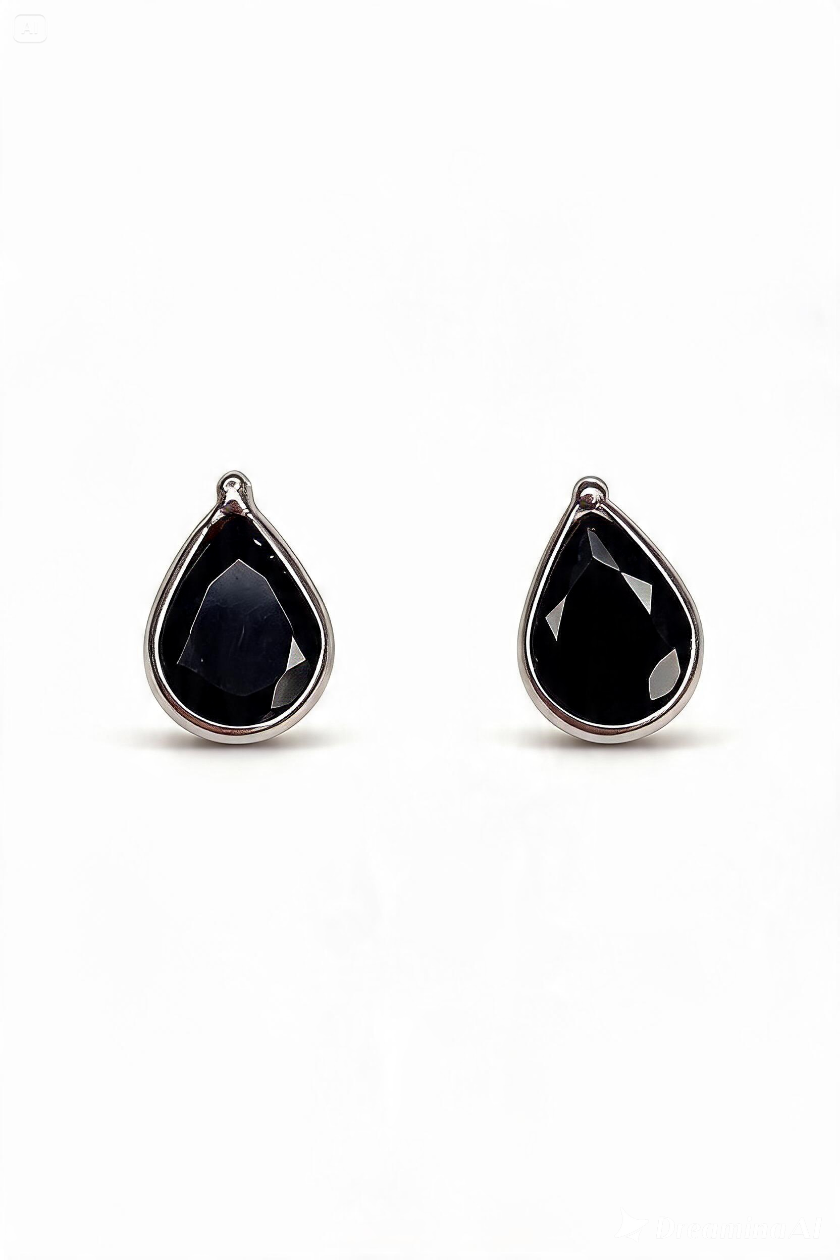 Conjunto Gota Negra em Prata 925