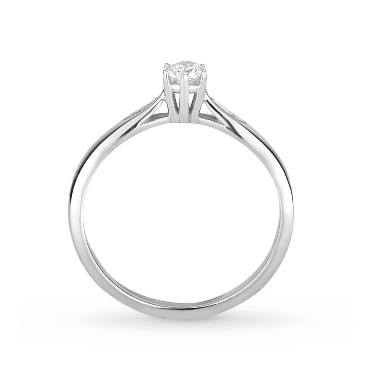 Anel Solitário Anna em Prata 925 Com Zircônia