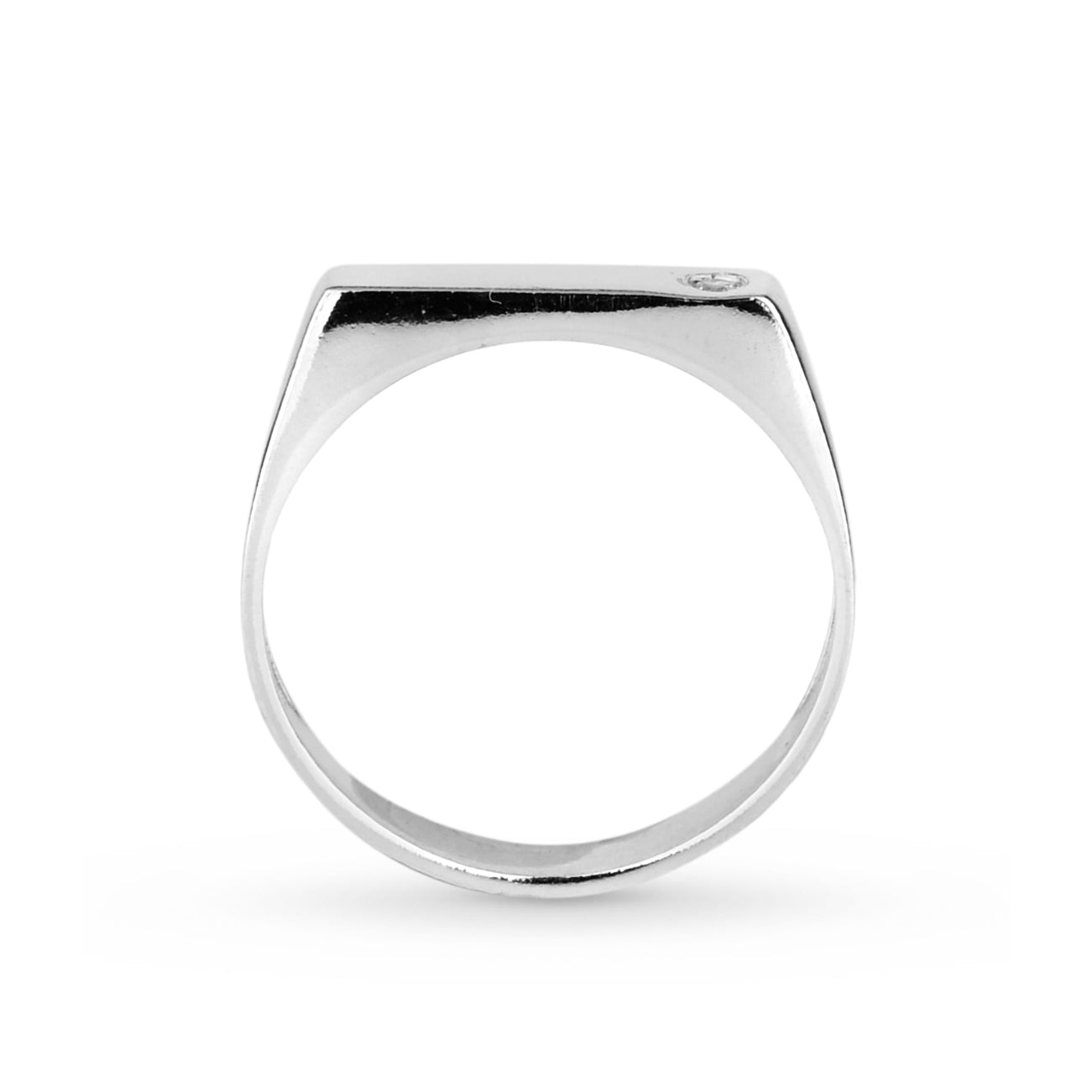 Anel Linear em Prata 925 Com Zircônia