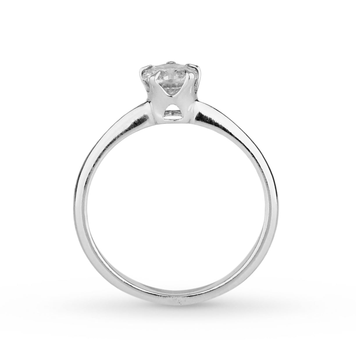 Anel Solitário Crystal Classic em Prata 925 Com Zircônia