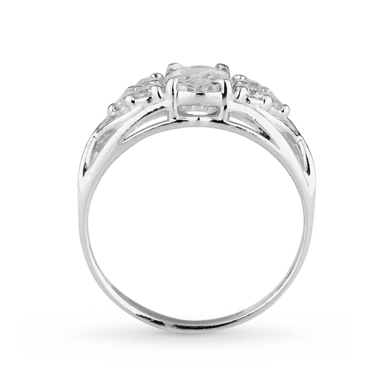 Anel Flora em Prata 925 Com Zircônia