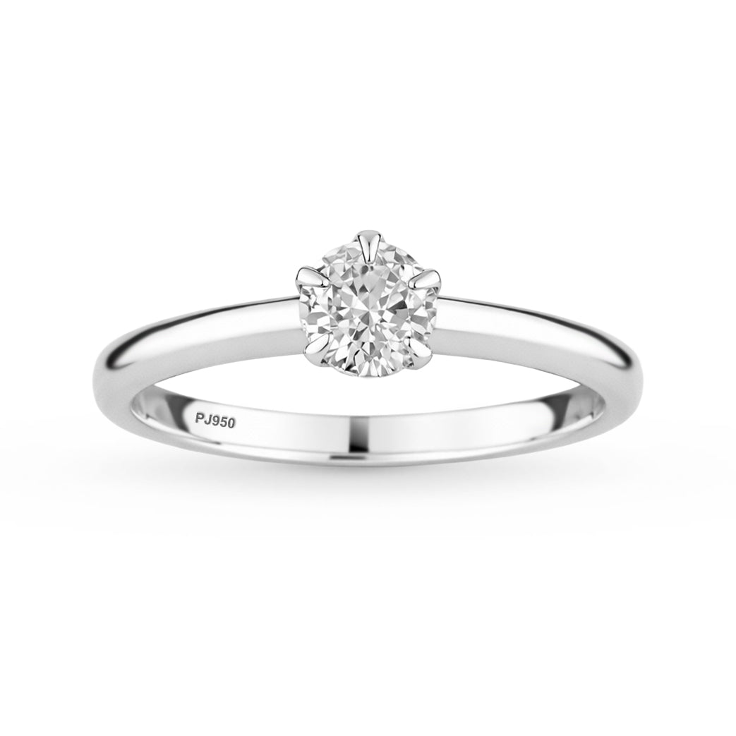 Anel Solitário Crystal Classic em Prata 925 Com Zircônia