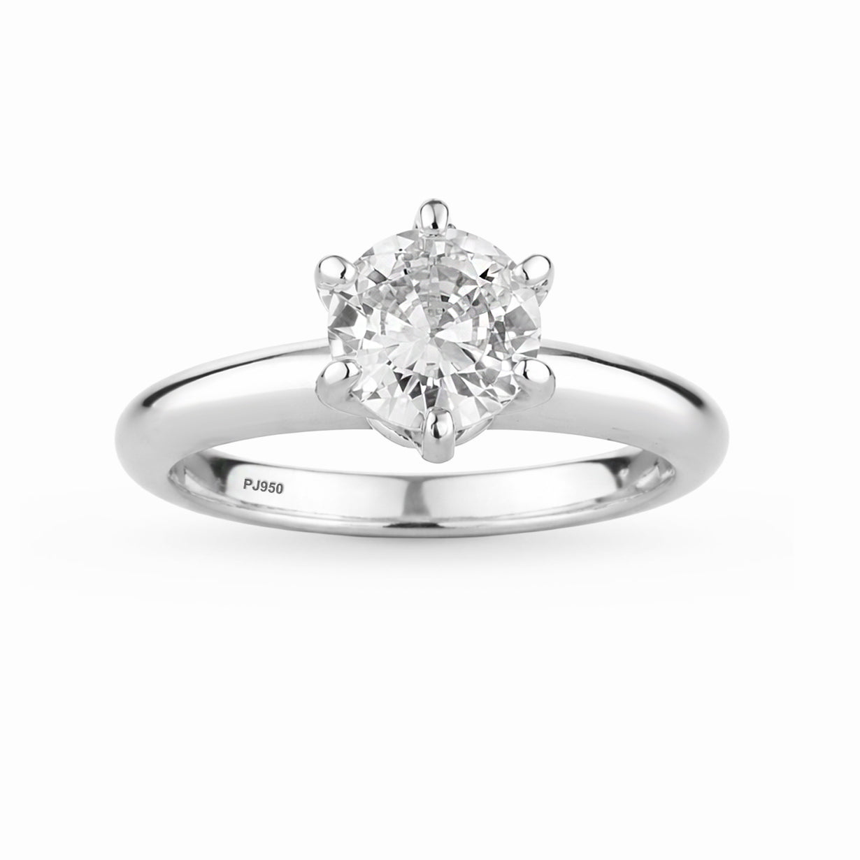 Anel Solitário Crystal em Prata 925 Com Zircônia