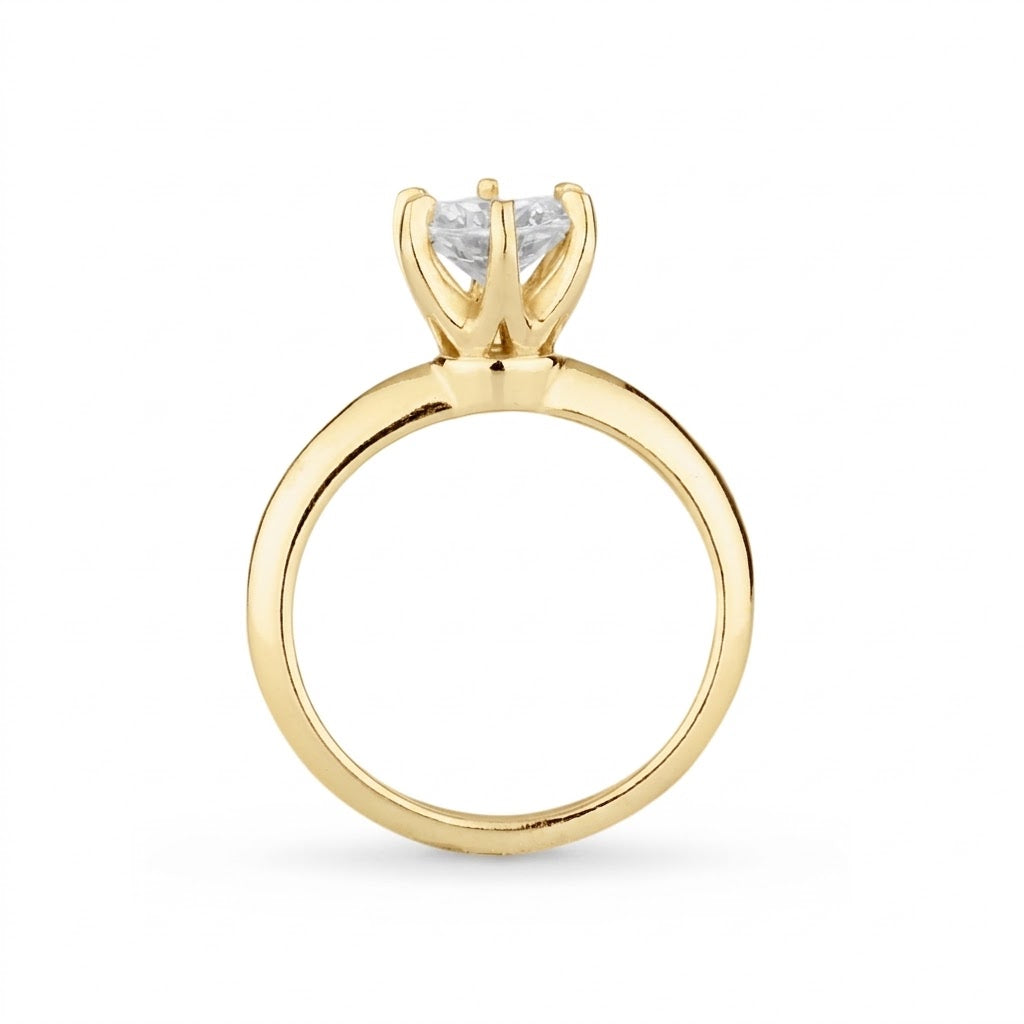 Anel Solitário Crystal Com Zircônia