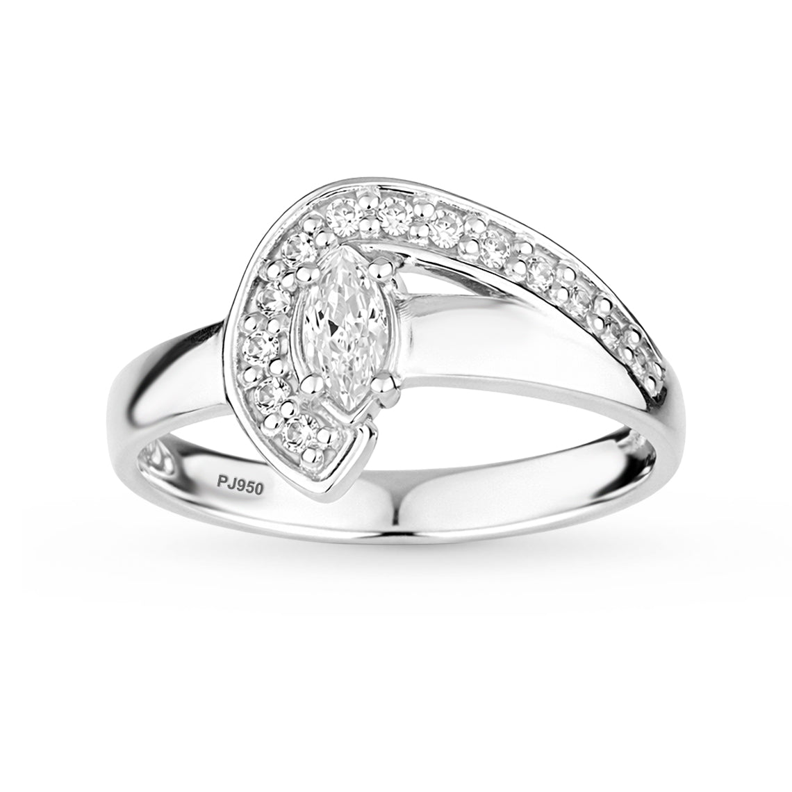 Anel Glaciar em Prata 925 Com Zircônia