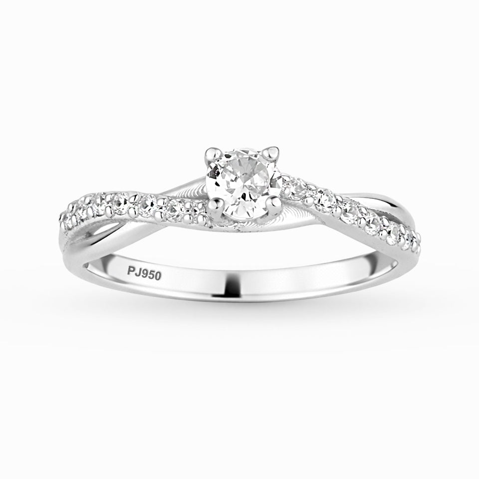 Anel Solitário Essence em Prata 925 Com  Zircônia