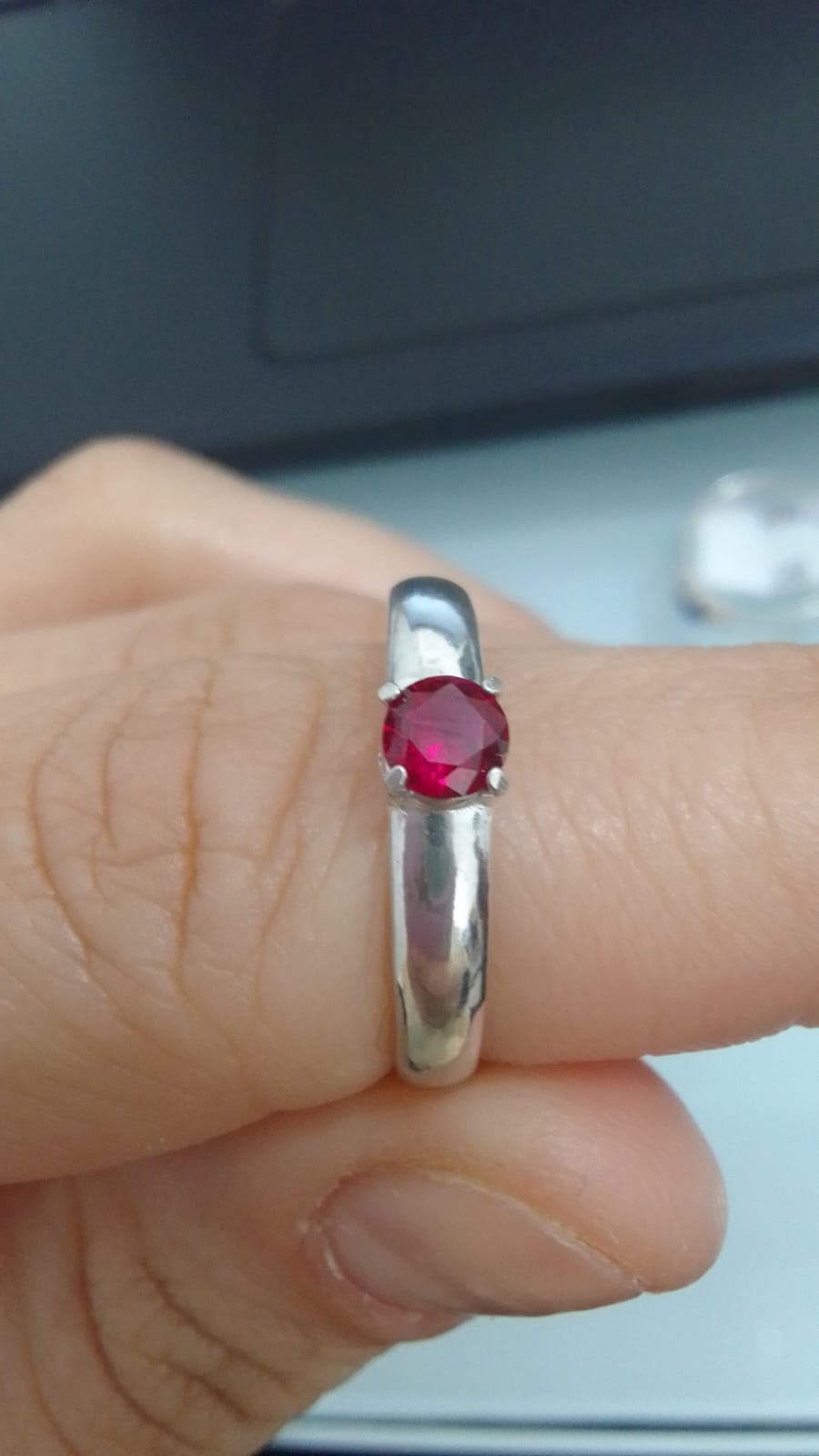 Anel Solitário PJ195 em Prata 925 com Zircônia