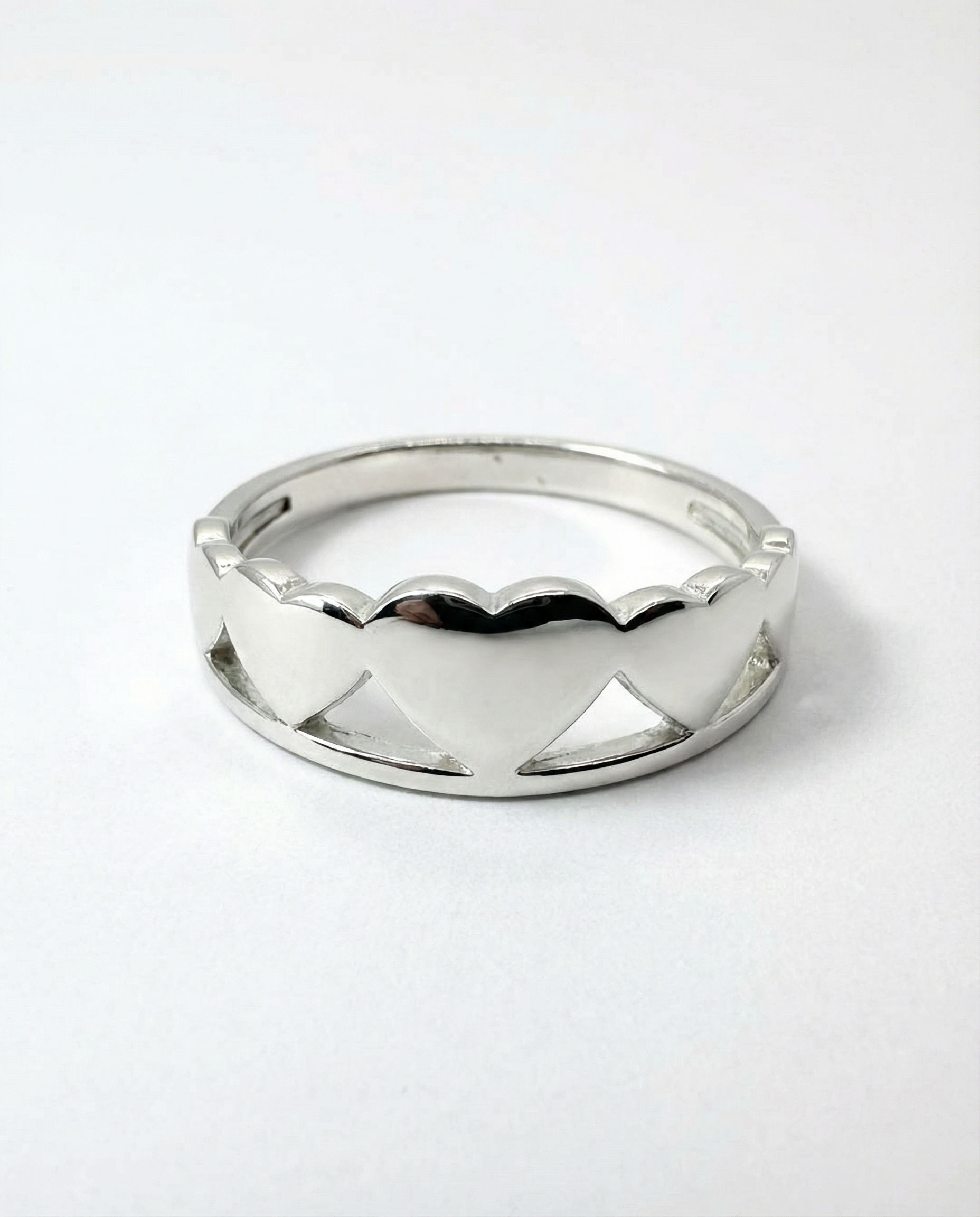 Anel Prata 925 Cinco Corações Feminino PJ184